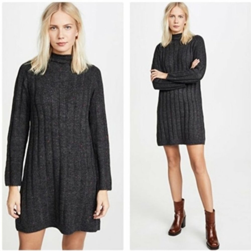 Madewell Donegal Rolled Mock Neck Knit Sweater Dress - Size Medium